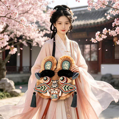 Chinese folk art intangible cultural heritage tiger head crossbody bag